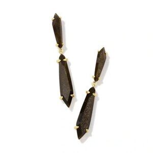 Kendra Scott Gold and Brown Earrings